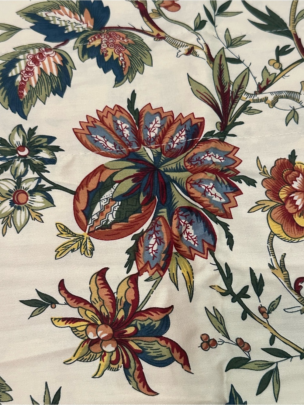 Waverly Floral Scalloped Valance in Cream, Red, Green - Picture 6 of 6